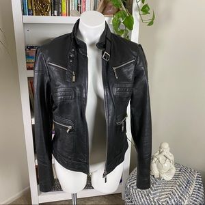 Bland Noir Leather Moto Jacket sz L